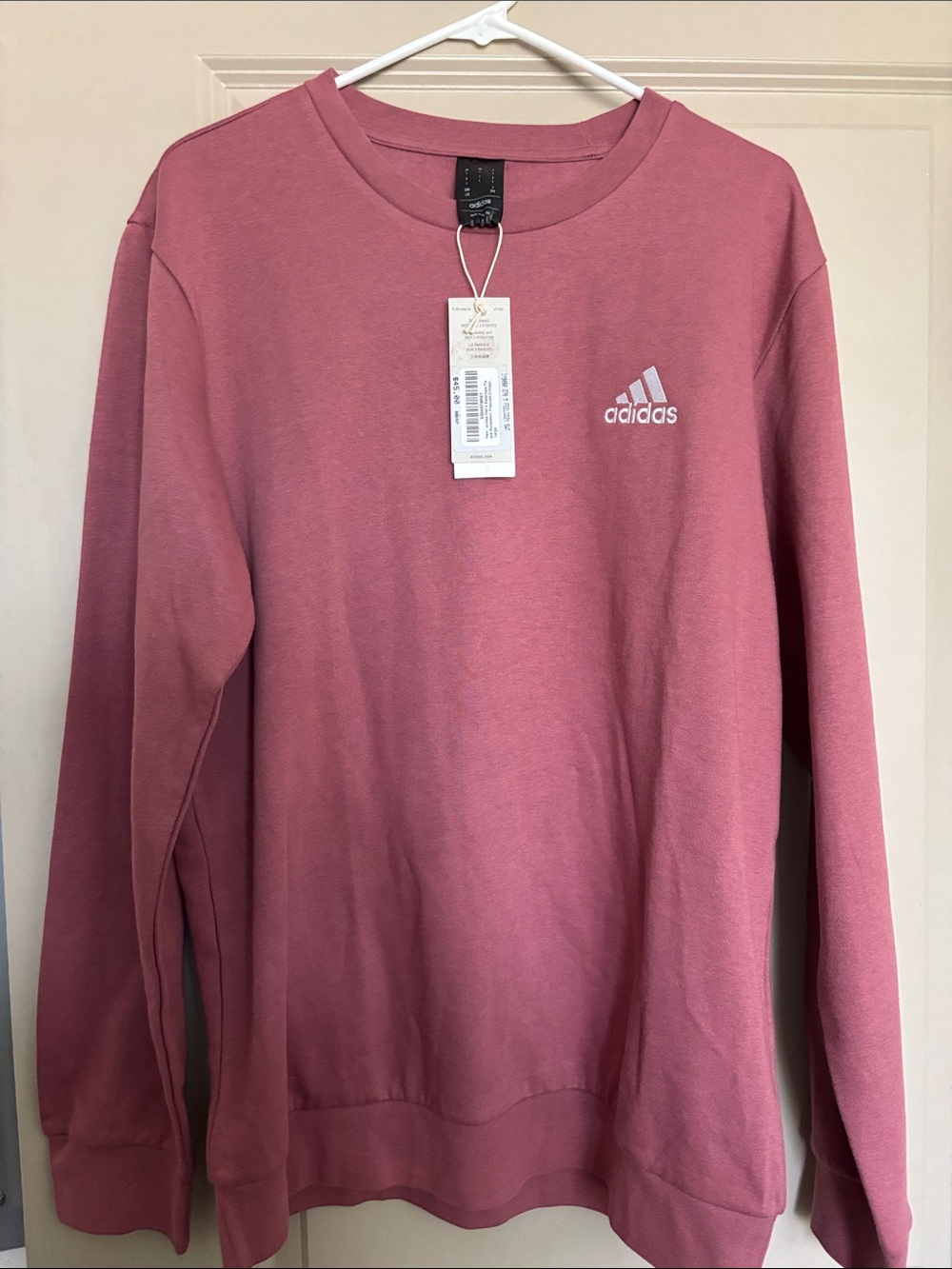 adidas Men's Crewneck Sweatshirt in Dusty Rose Pink